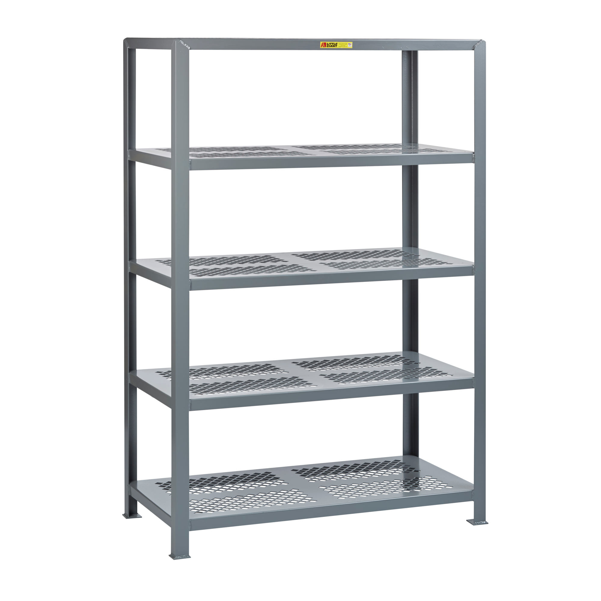 Little Giant Welded Shelving - 24in. D x 60in. W x 72in. H, 5 Perforated Shelves, 1500-Lb. Capacity, Model# 5SHP-2460-72